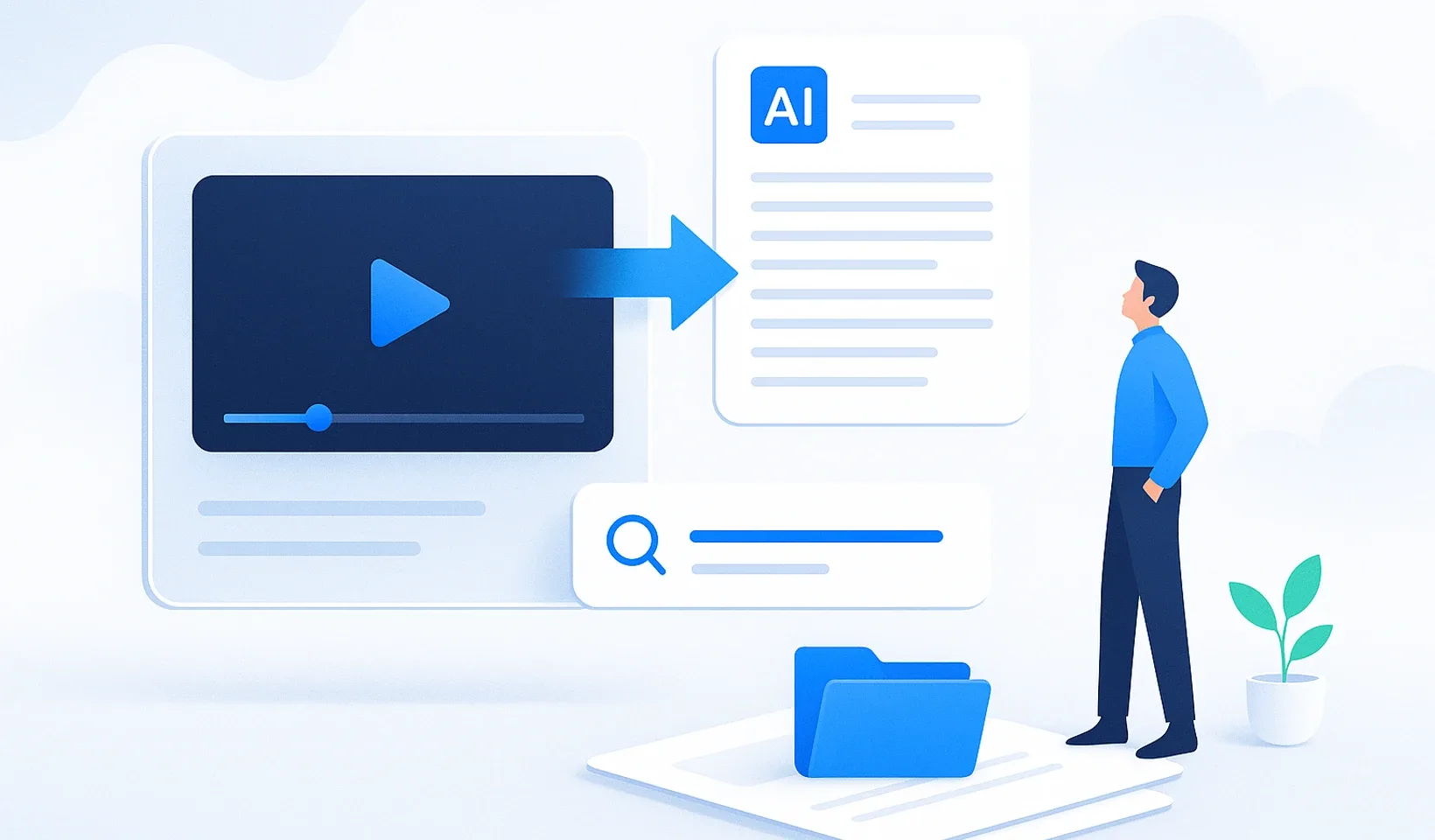 How to turn video into searchable company knowledge with AI transcription